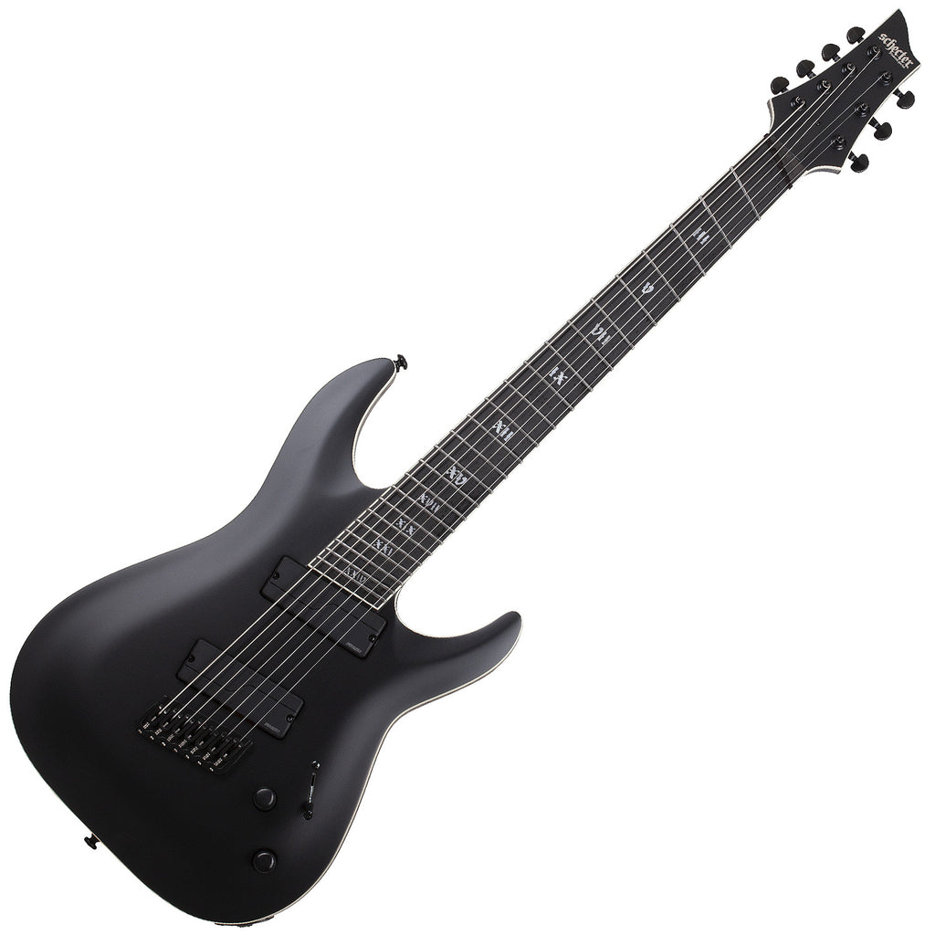 Schecter C7 Multiscale SLS Elite Evil Twin 7 String Electric Guitar in Satin Black - 1336SHC