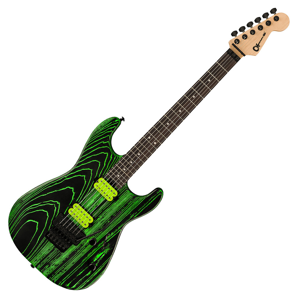 Charvel Pro Mod San Dimas Style 1 Electric Guitar HH Floyd E Ash Ebony in Green Glow - 2970011518