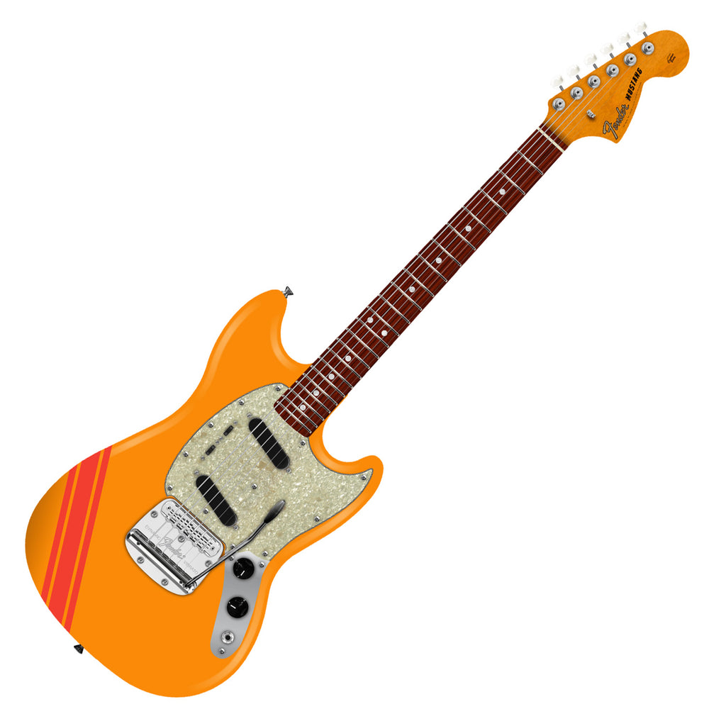 Fender VIntera II 70s Mustang Electric Guitar Rosewood in Competition Orange - 0149130339
