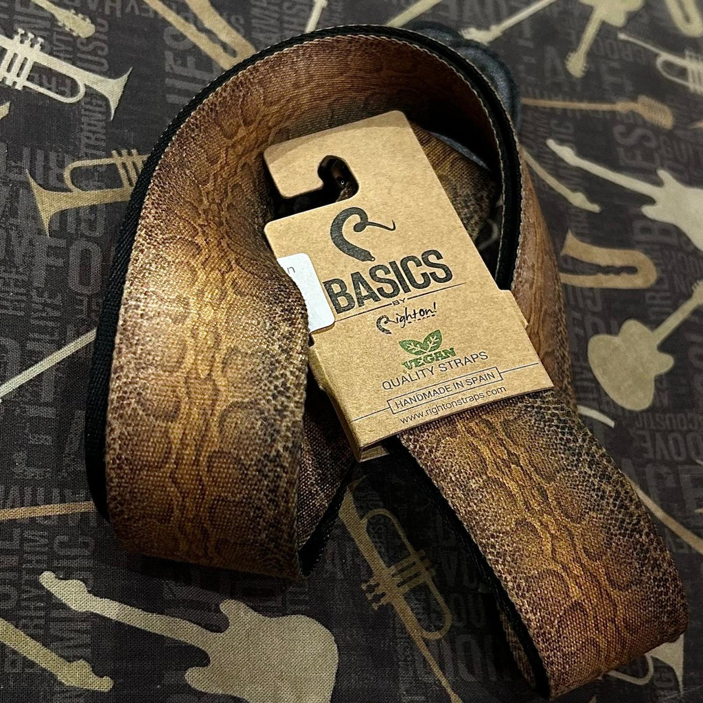 RightOn SERPENT Guitar Strap in Faux Snakeskin - SERPENT