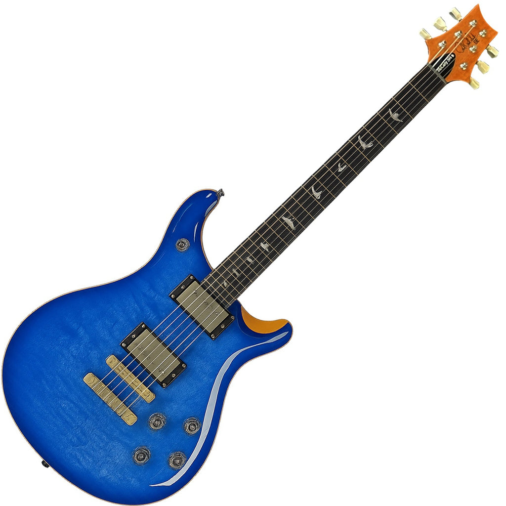 PRS SE McCarty 594 Quilt Top Electric Guitar in Faded Blue Bust - M522QDC