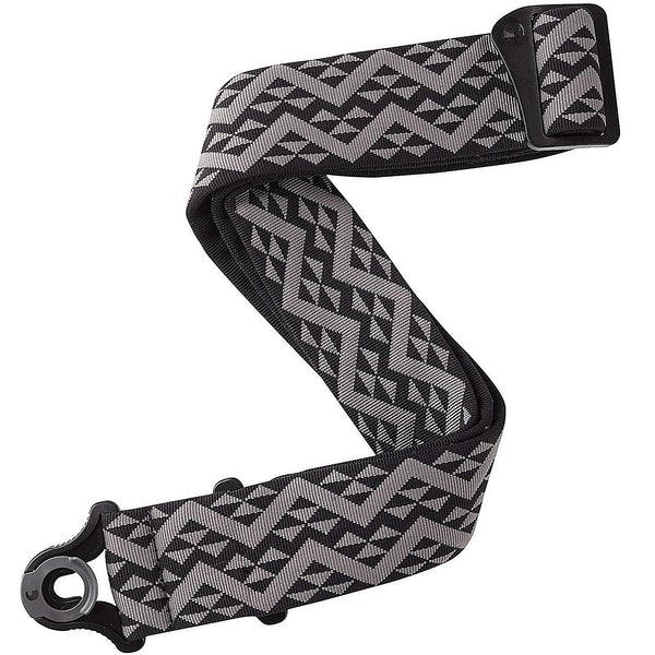 D'addario 50mm Auto Lock Black Geometric Padded Guitar Strap - 50BAL03