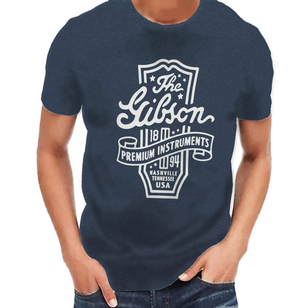 Gibson Premium Instruments T Shirt In Navy | Large - GTSPREMNVYLG