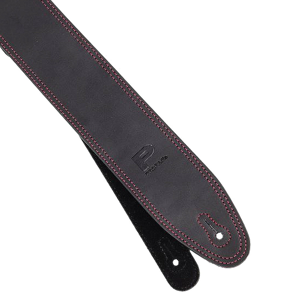Profile 2.5 Inch Leather Strap Black w/Red Double Stitching - PGSIL7100BKRD
