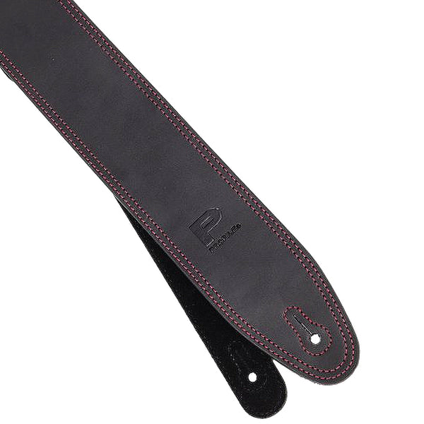 Profile 2.5 Inch Leather Strap Black w/Red Double Stitching - PGSIL7100BKRD