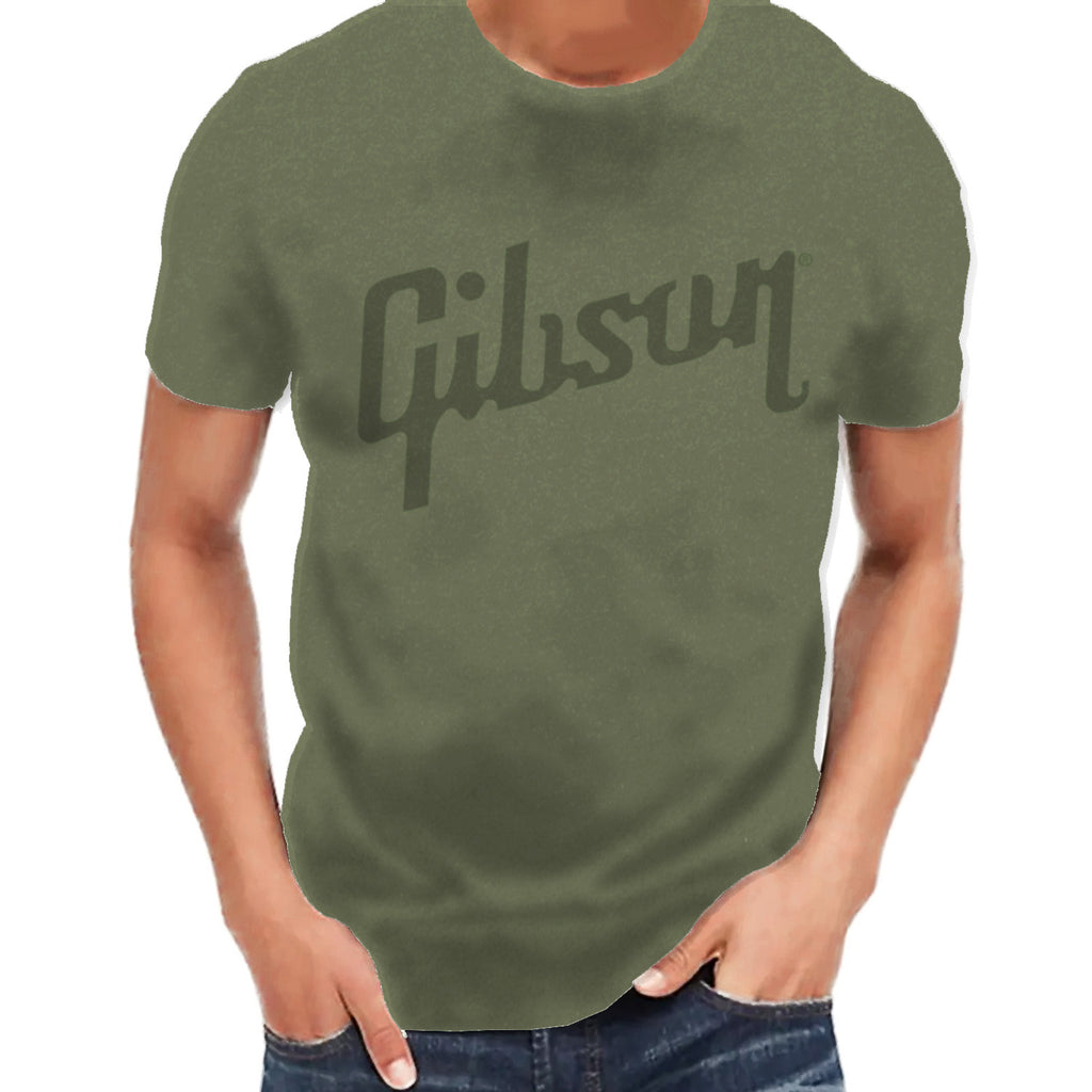 Gibson Logo T Shirt In Olive | 3XL Gibson - GTSLOGOGRN3X