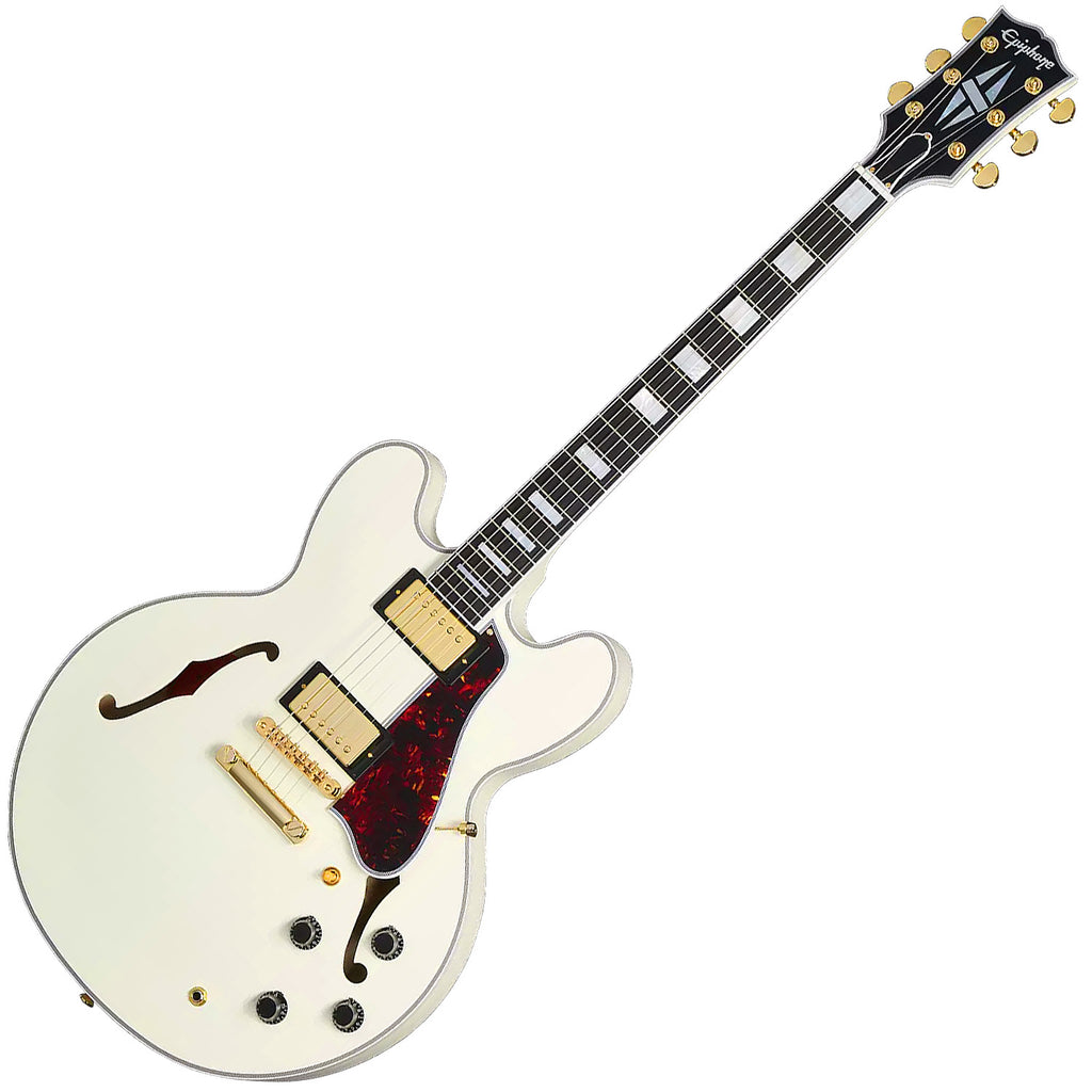 Epiphone 1959 ES335 Hollow Body Electric Guitar in Classic White w/Case - EC35559CWVGH