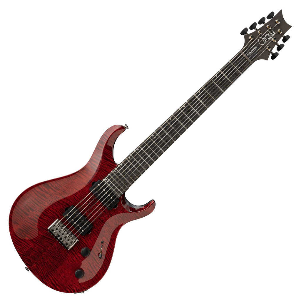 PRS Tekton SVN 7 String Electric Guitar Hardtail Black Satin Neck In Bloodstone Red w/PRS Premium Gig Bag - 1178941D