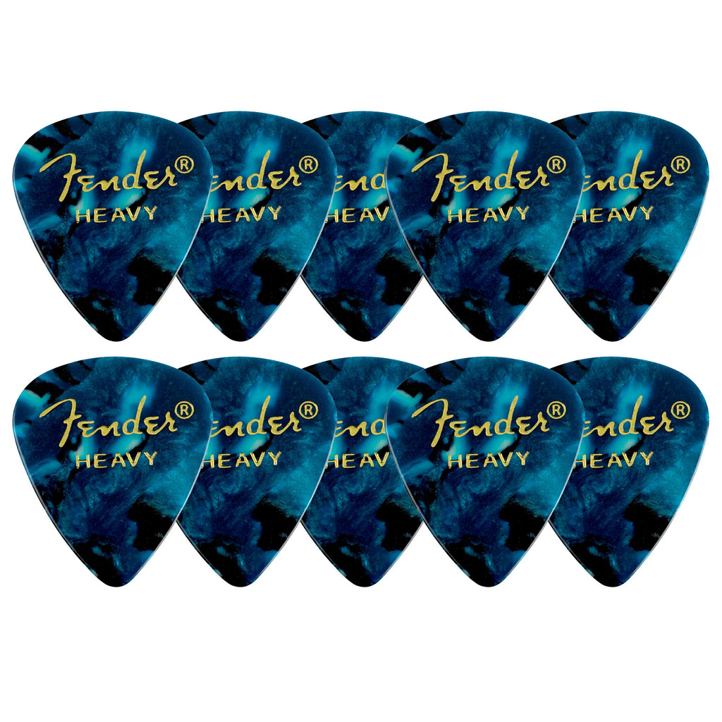 Fender Premium Celluloid 351 Shape Picks Heavy Ocean Turquoise 12 Pack - 1980351908