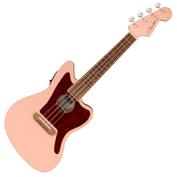 Fender Fullerton Jazzmaster Electric Ukulele Shell Pink No Bag - 0970533556