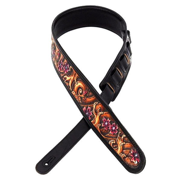 Profile 2.5 Inch Leather Strap Black with Cherry Blossoms - PGSEIL9000BR