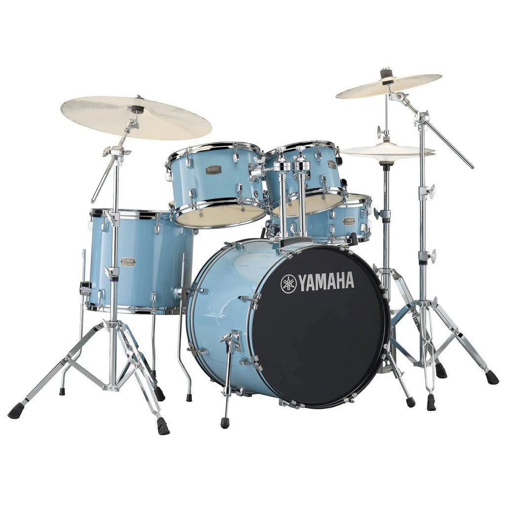 Yamaha Rydeen 5 Piece Acoustic Drum Set 22/10/12/16 14 Inch Snare w/Hardware in Gloss Pale Blue - RDP2F56WGPU