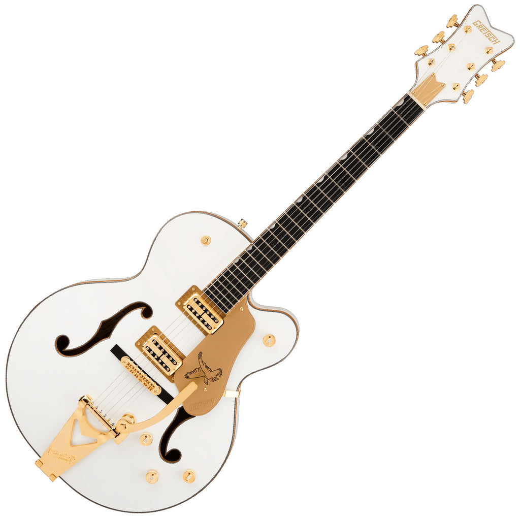 Gretsch Synchromatic Falcon Hollow Body SC Electric Guitar Bigsby Ebony in Snowcrest White - 2506530567