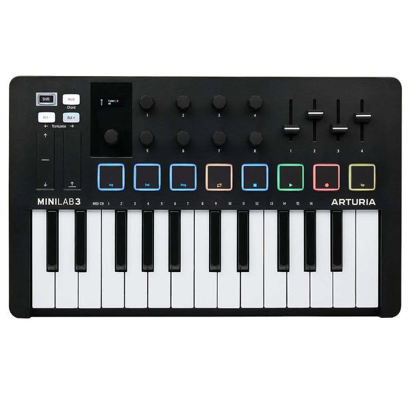 Arturia MiniLab Mk3 25-Key MIDI Controller Keyboard in Black w/Software - MINILAB3BK
