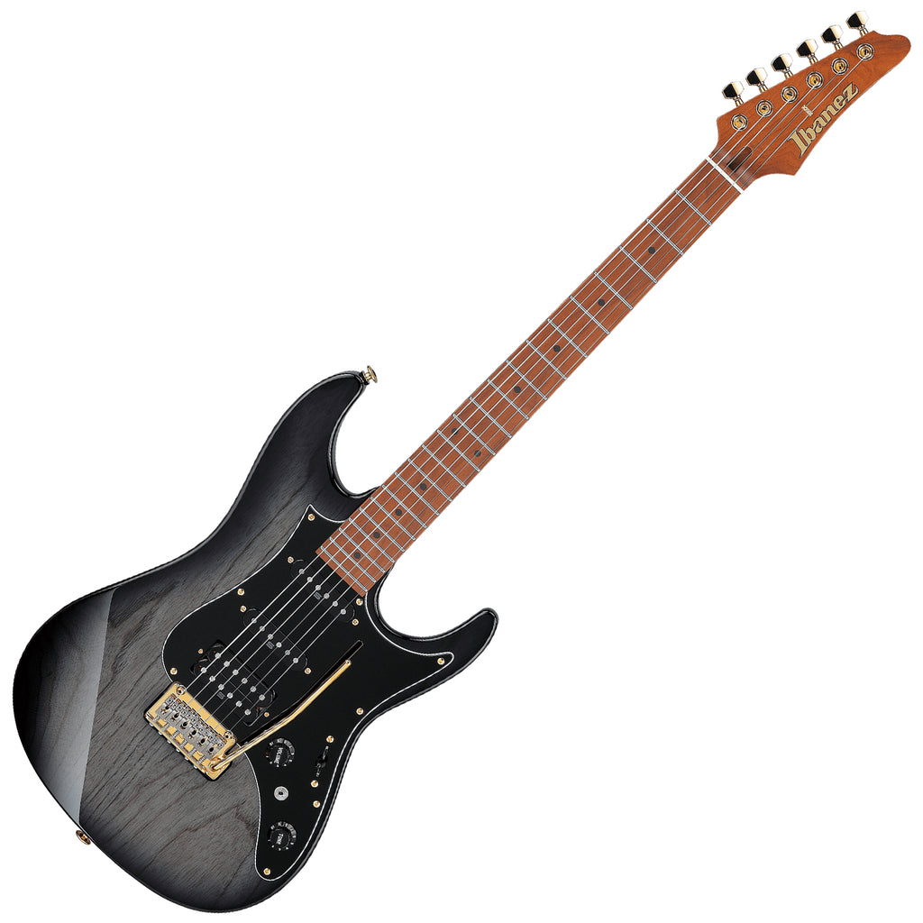 Ibanez AZ Prestige Electric Guitar in Transparent Gray Burst w/Case - AZ2204AGTGB