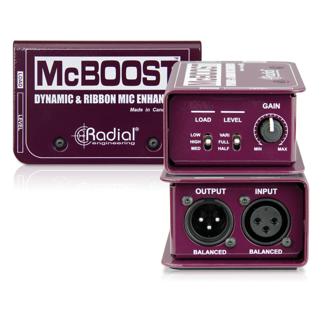 Radial McBoost Mic Signal Booster Class-A FET with 25dB Gain - MCBOOST