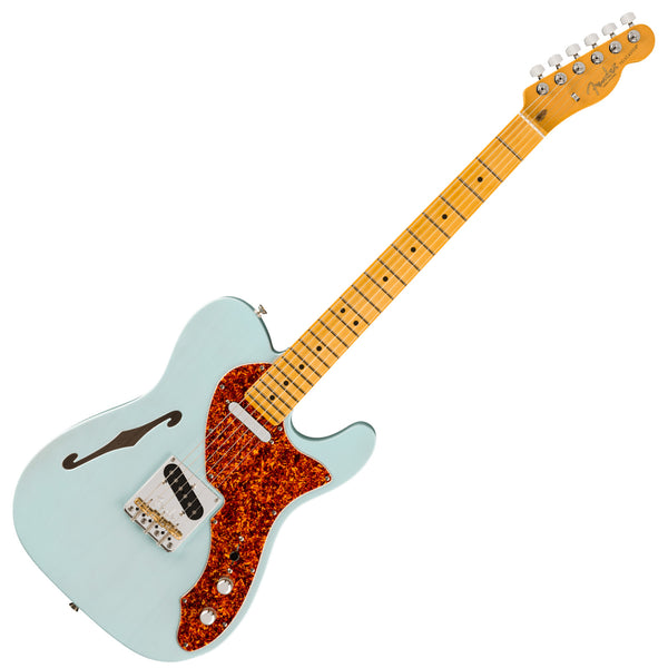 Fender American Professional II Telecaster Thinline Electric Guitar Maple in Transparent Daphne Blue - 0171022726