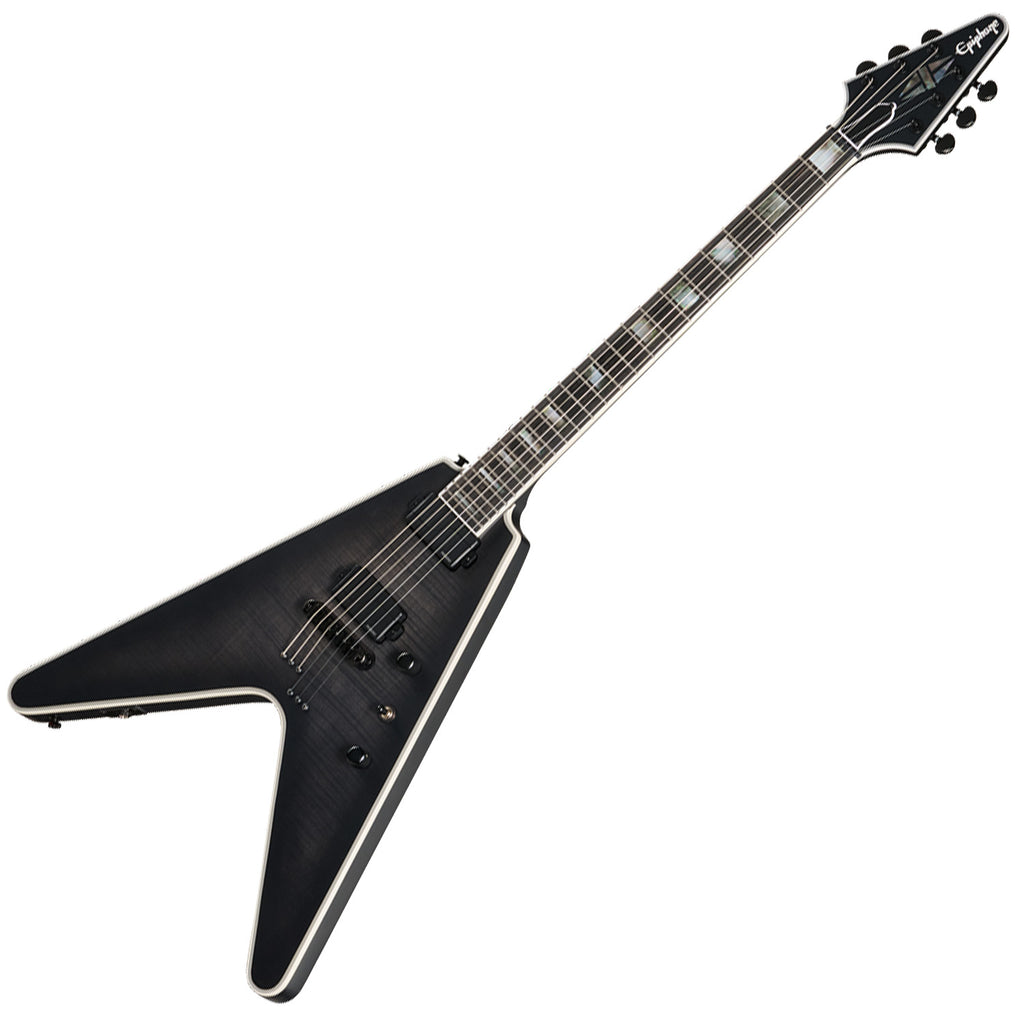 Epiphone Prophecy Flying V Electric Guitar in Obsidian Storm Satin w/Case - EYFFOSSBH