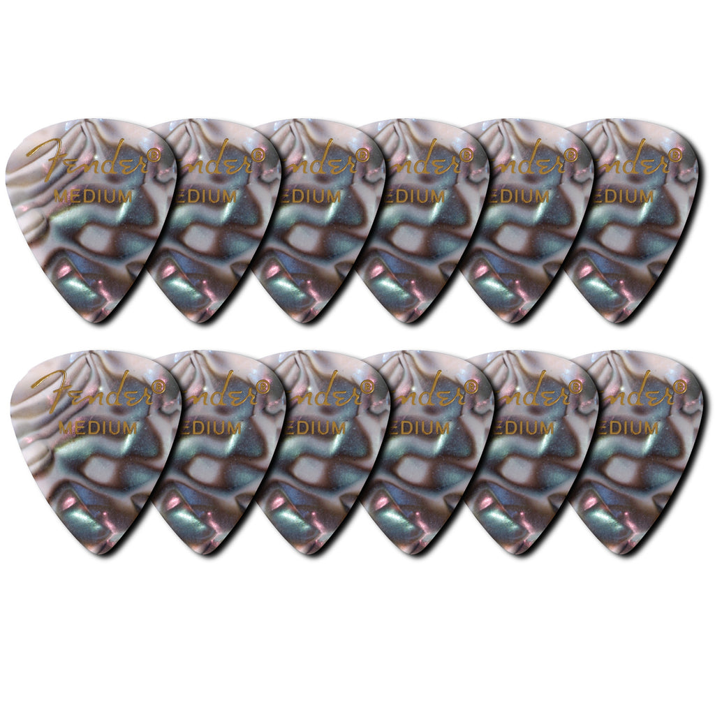 Fender Premium Celluloid 351 Shape Picks Medium Abalone 12 Pack - 1980351857