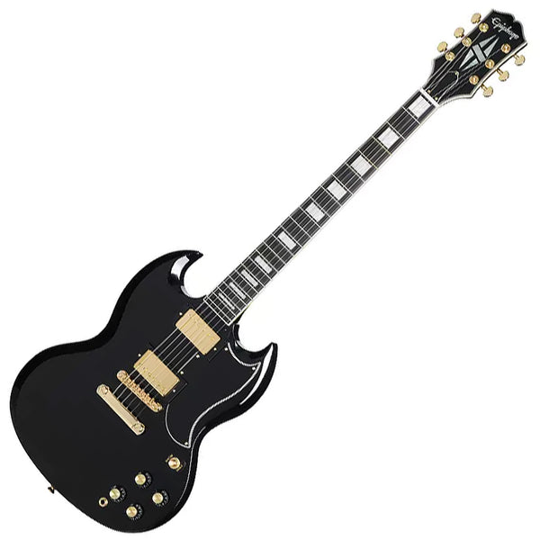 Epiphone SG Custom Electric Guitar in Ebony w/Premium Gig Bag - EIGSGCEBGH