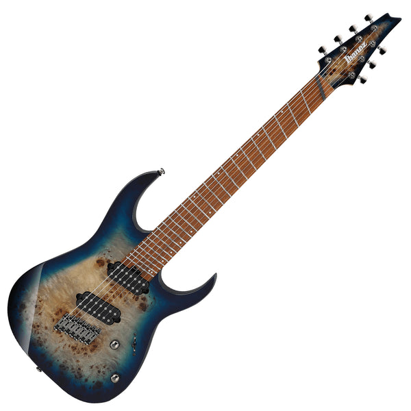 Ibanez RG Multi Scale 7 String Electric Guitar in Cosmic Blue Starburst w/Bag - RGMS7PBCBS