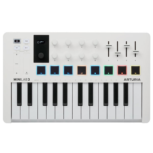 Arturia MiniLab Mk3 25-Key MIDI Controller Keyboard in White w/Software - MINILAB3WH