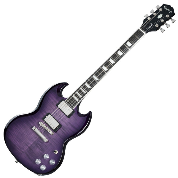 Epiphone Inspired by Gibson Modern Figured SG Electric Guitar in Purple Burst - EISMPRBNH