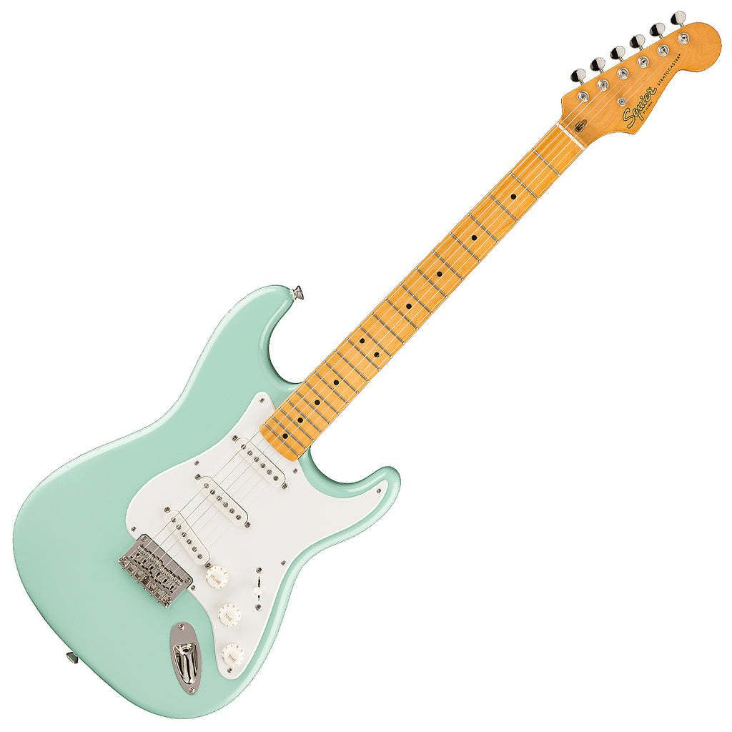Squier Classic Vibe 50s Stratocaster Electric Guitar HT Maple Parchment Pickguard in Surf Green - 0374008557