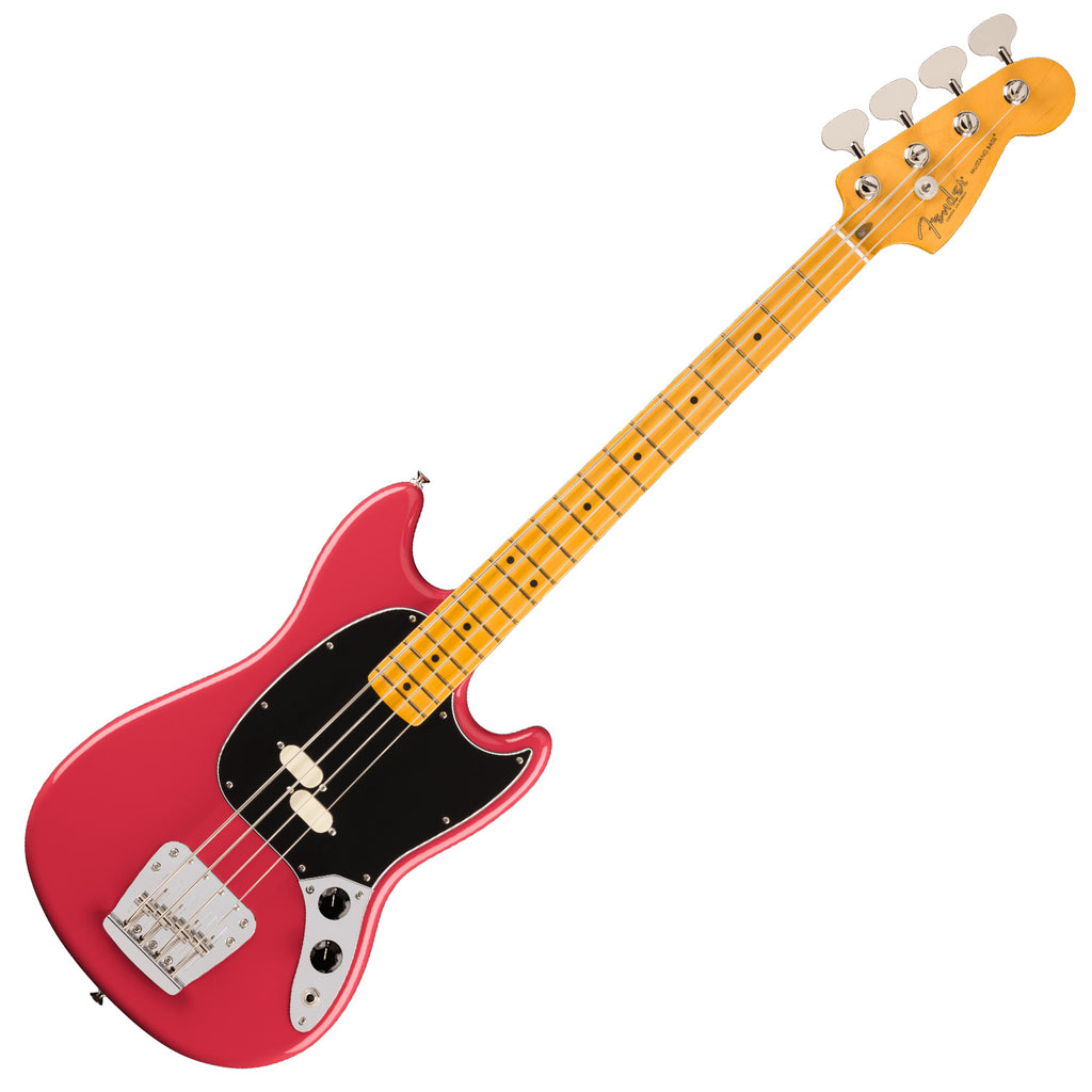 Fender American Professional Classic Mustang Electric Bass Maple in Faded Dakota Red w/Deluxe Bag - 0198652375