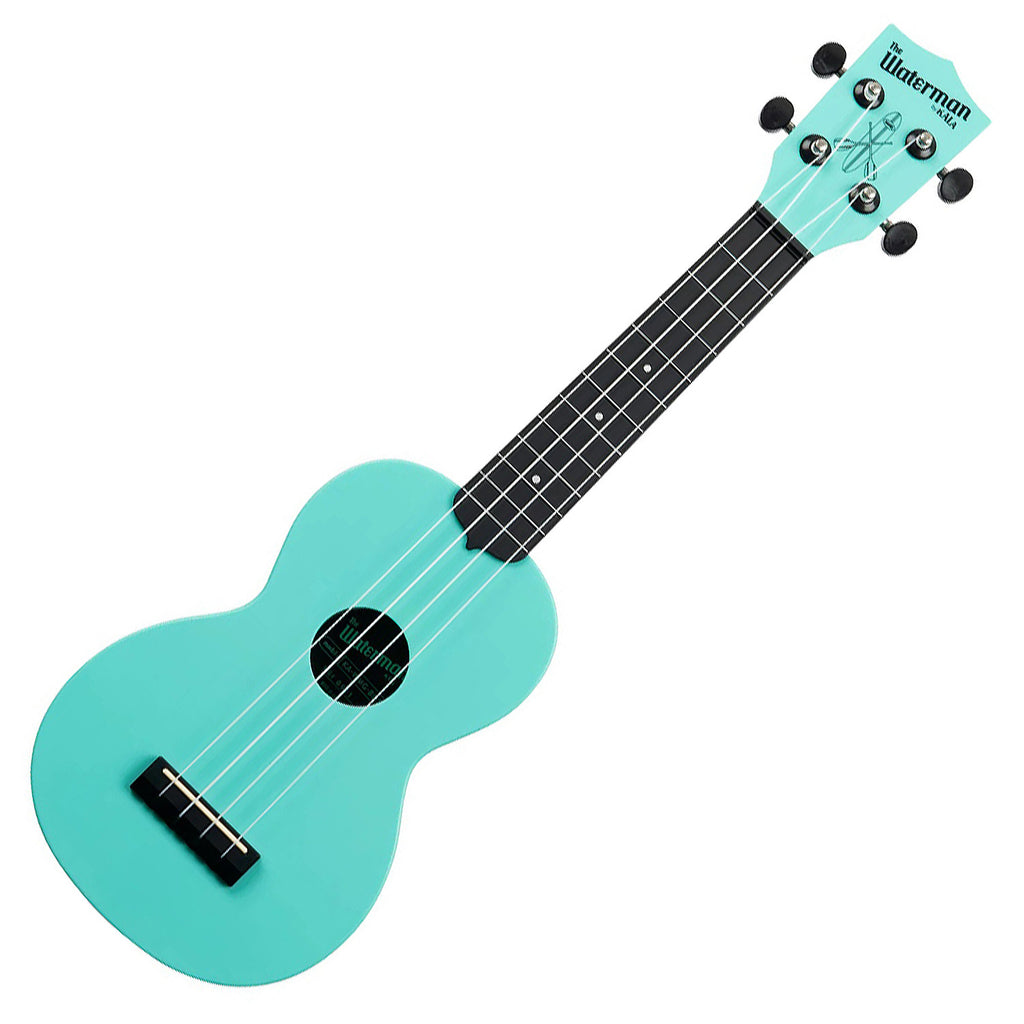 Kala Waterman Soprano Ukulele 100% Recycled in Aqua Mist Glow in the Dark - KARWMGBLS