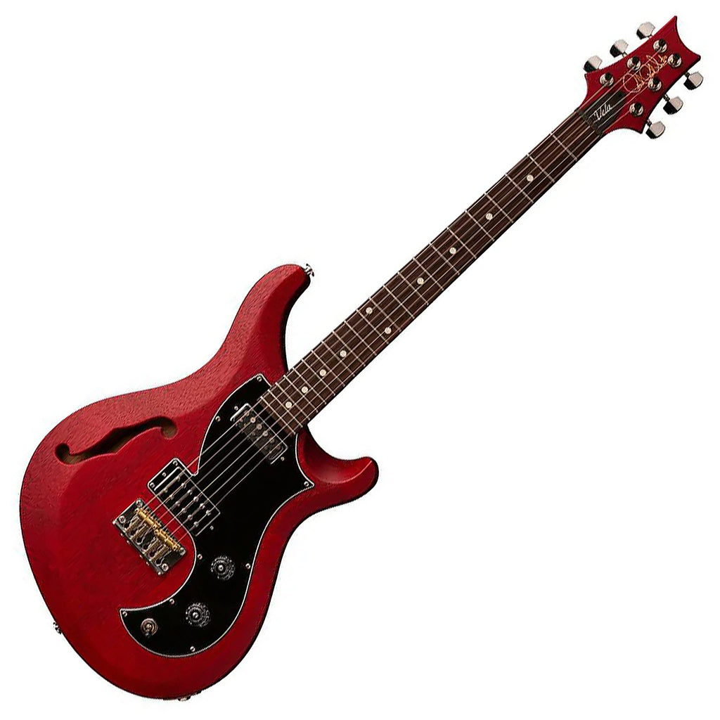 PRS S2 Vela Semi Hollow Satin Electric Guitar in Vintage Cherry Satin w/Bag - 1128321N