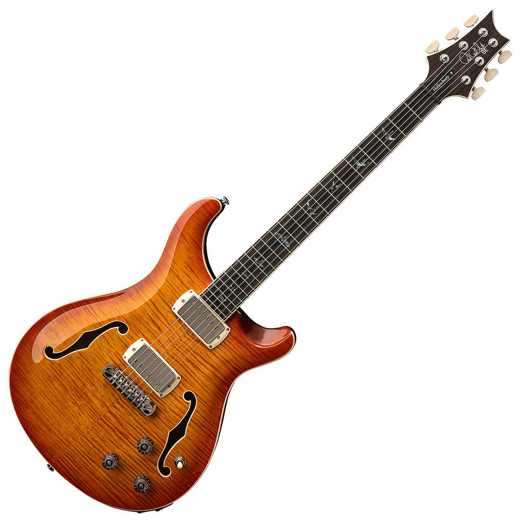 PRS SE Hollowbody II Piezo Electric Guitar Ebony in Vintage Sunburst w/Gig Bag - HBPFHFEIXN51VS
