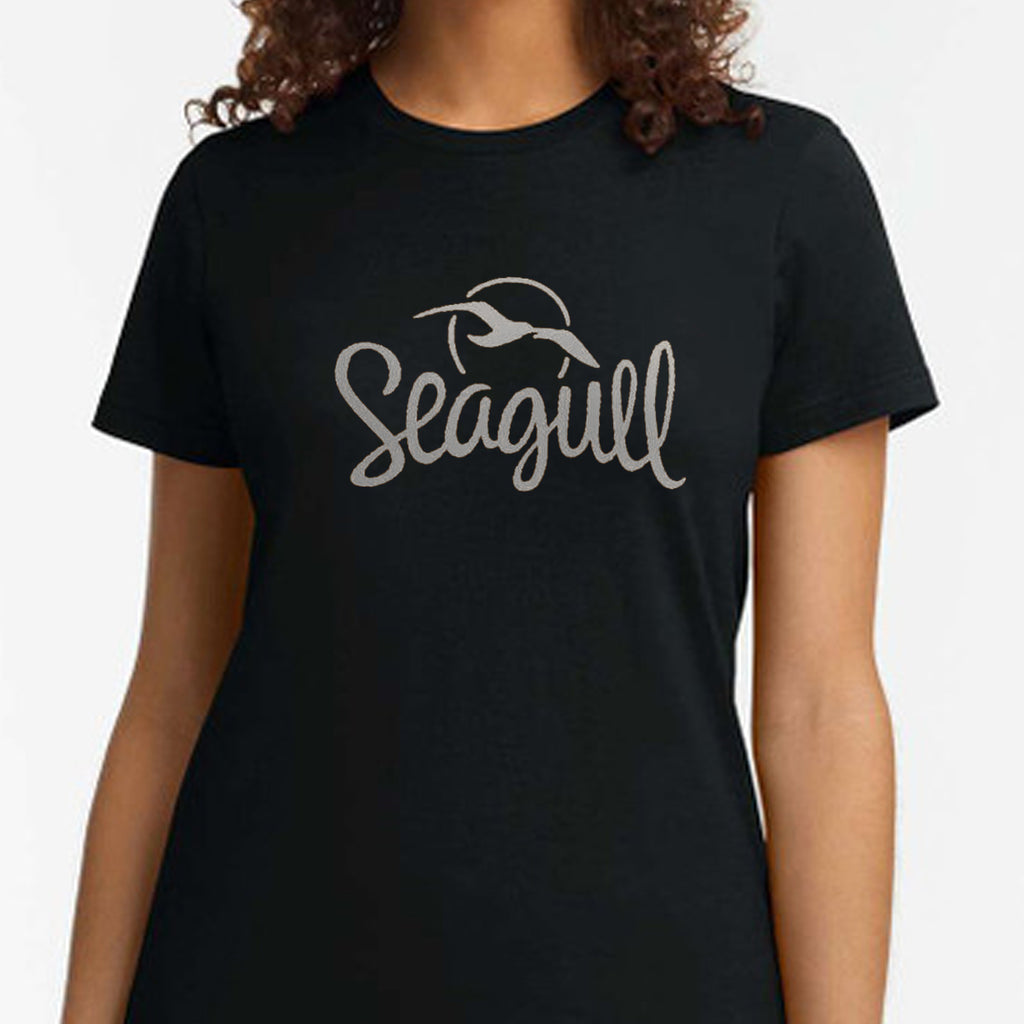 Godin T Shirt Black Seagull Women Silver Logo XL - 42845