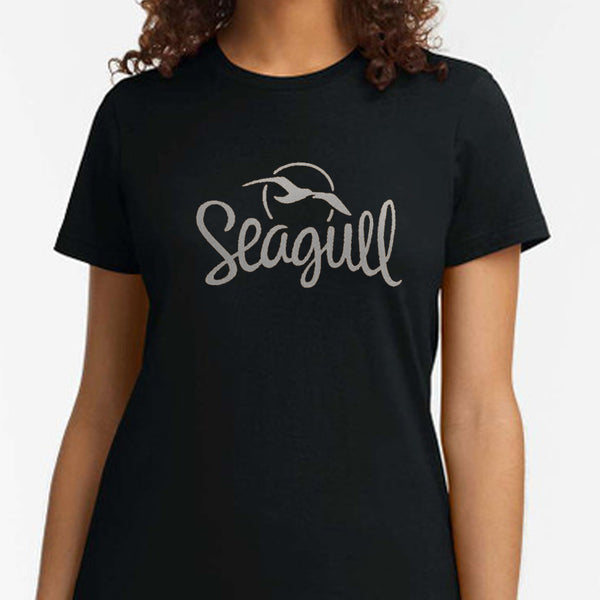 Godin T Shirt Black Seagull Women Silver Logo XL - 42845