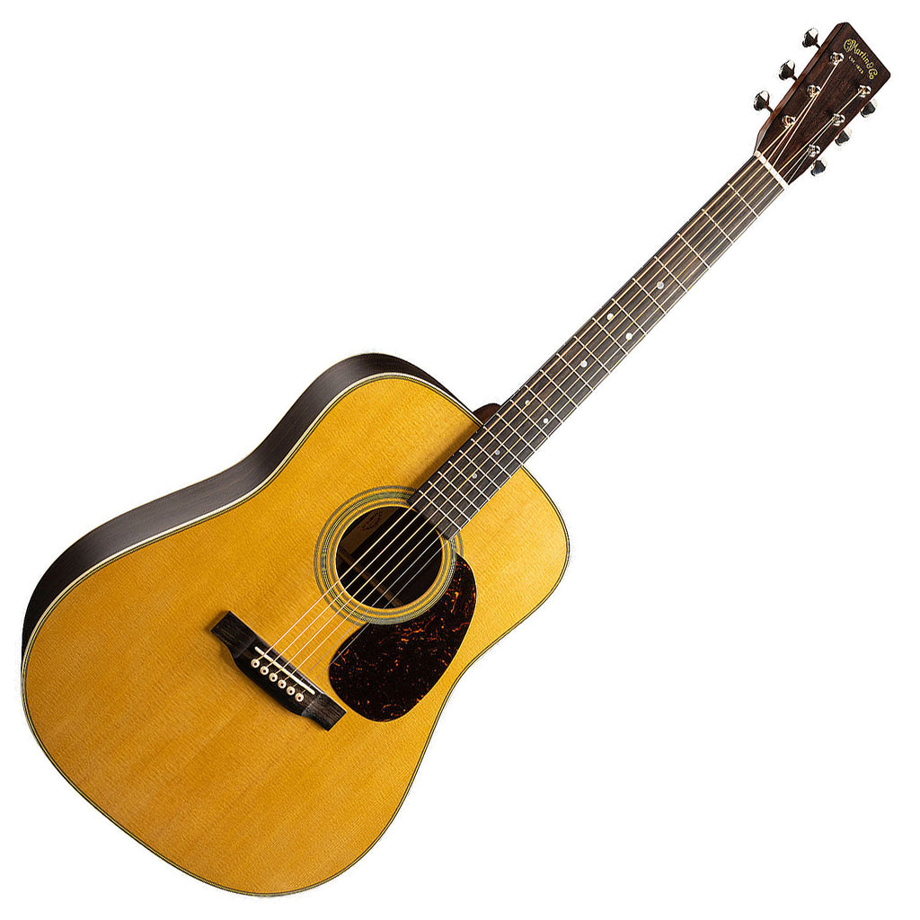 Martin D-28 Acoustic Guitar Satin Spruce Top East Indian Rosewood Back and Sides w/Case - D28SATIN