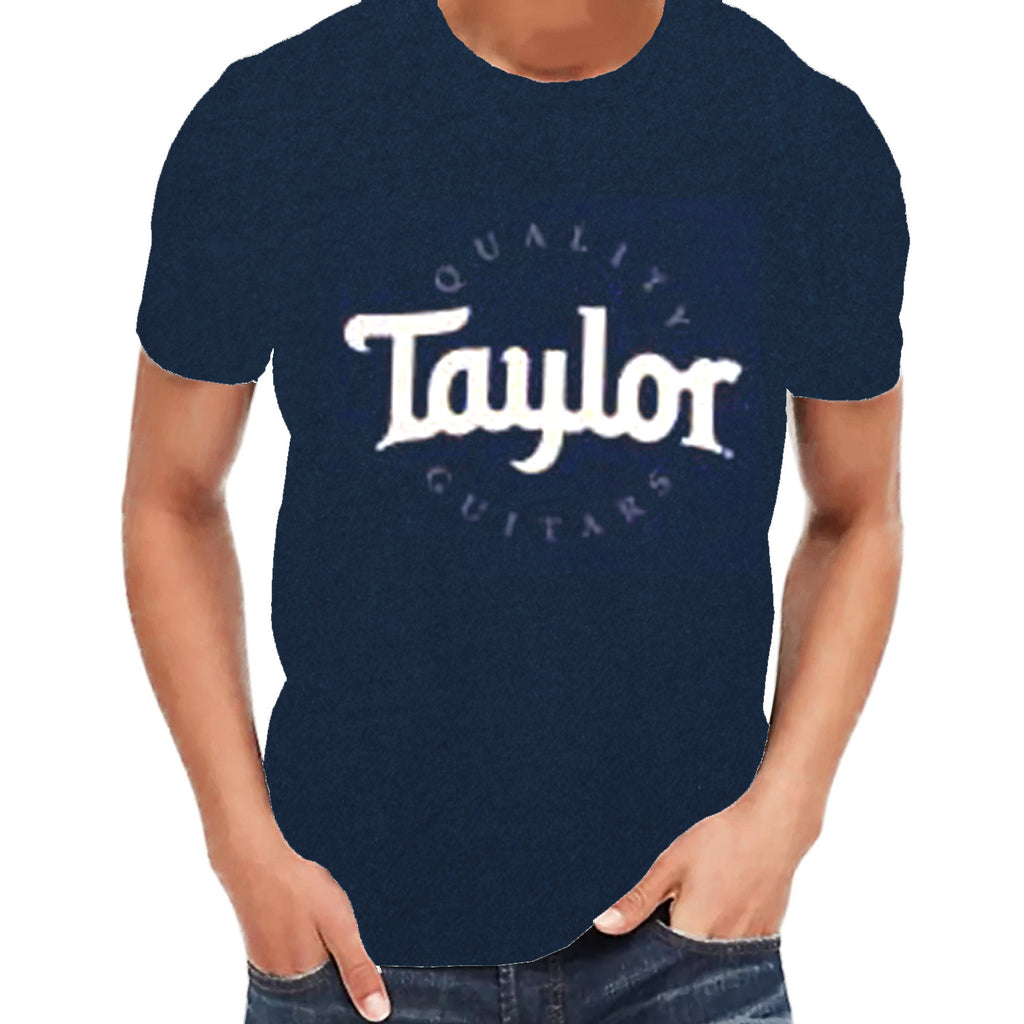 Taylor Mens Two Color Logo T-Shirt Navy Medium - 16545