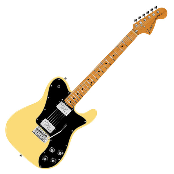 Fender VIntera II 70s Telecaster Deluxe Tremolo Electric Guitar Maple Neck in VIntage White - 0149072341