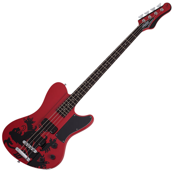 Schecter Simon Gallup Ultra Electric Bass in Red and Black - 2241SHC