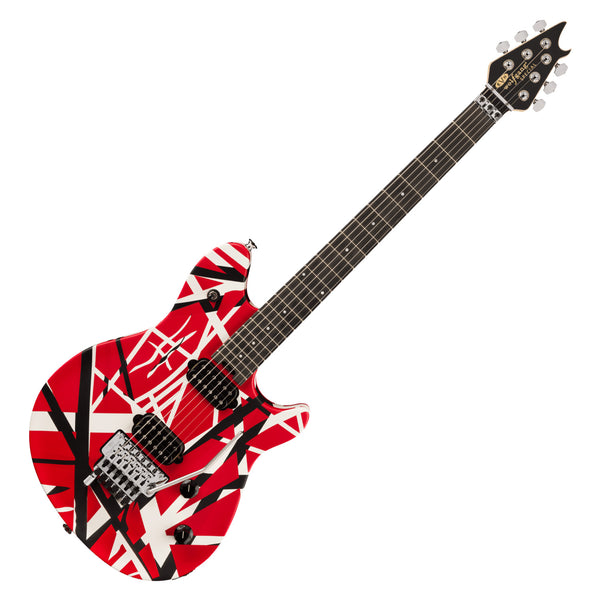 EVH Wolfgang Special Striped Series Electric Guitar Ebony in Red Black and White - 5107702315