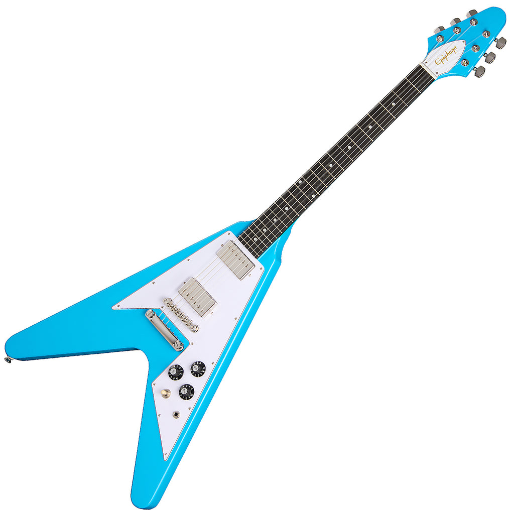 Epiphone Inspired by Gibson Epiphone 70s Flying V Electric Guitar in Maui Blue - EIFV7MBNH