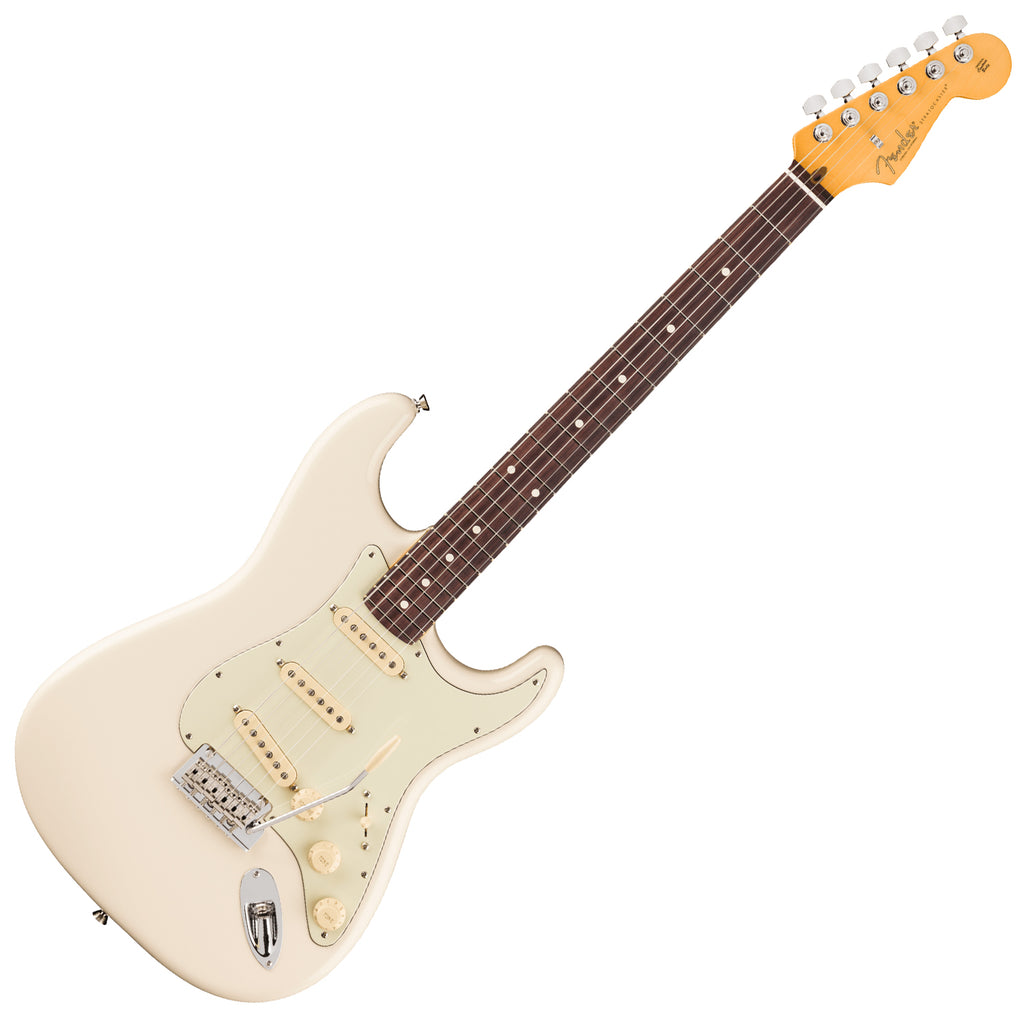 Fender American Professional Stratocaster Electric Guitar Rosewood in Olympic White w/Case - 0111110705