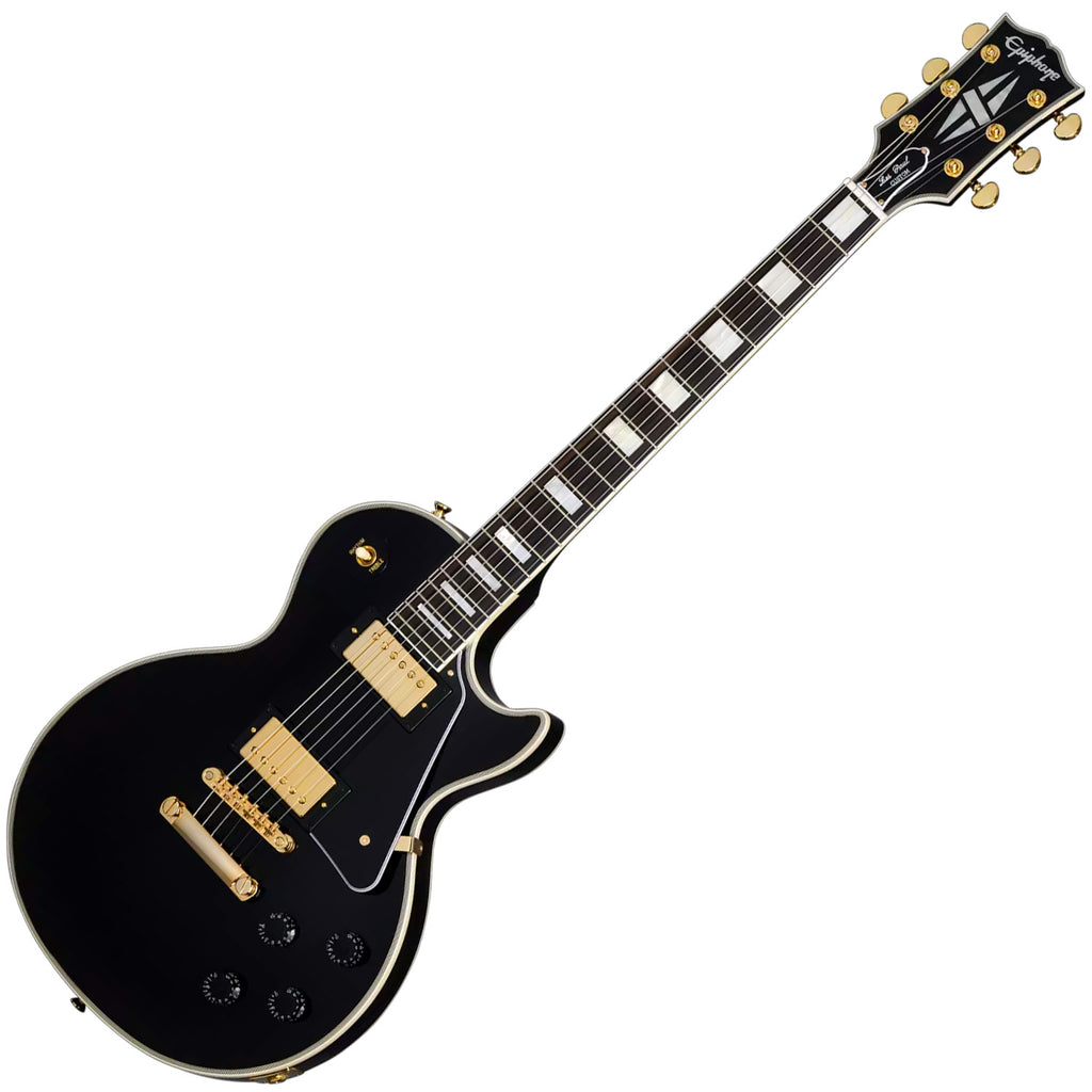Epiphone Les Paul Custom Series Electric Guitar in Ebony w/Case - ECLPCEBGH