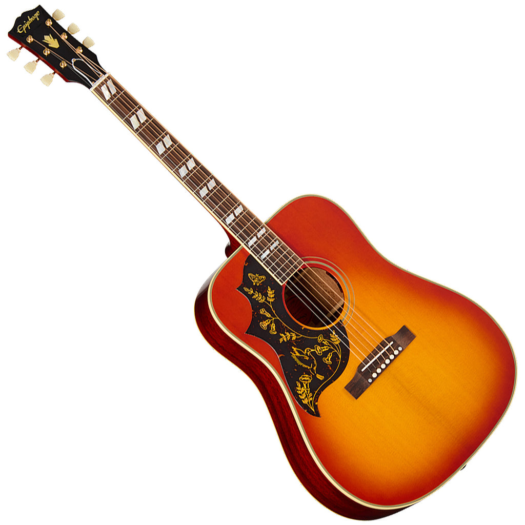 Epiphone Left Hand Inspired by Gibson 1960 Hummingbird Acoustic Electric in Heritage Cherry w/Gig Bag - ECHBR0HSGHLH