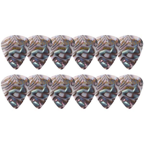 Fender Premium Celluloid 351 Shape Picks Heavy Abalone 12 Pack - 1980351957