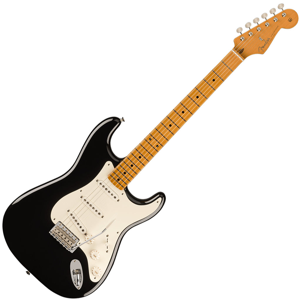 USED SPECIAL! Fender 50's Vintera Stratocaster Electric Guitar Maple with Single Ply White Pickguard in Black  - USDVINTERASTRT