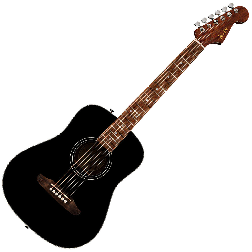 Fender California Standard Redondo Mini Acoustic Guitar Spruce Top in Black w/Bag - 0974101106