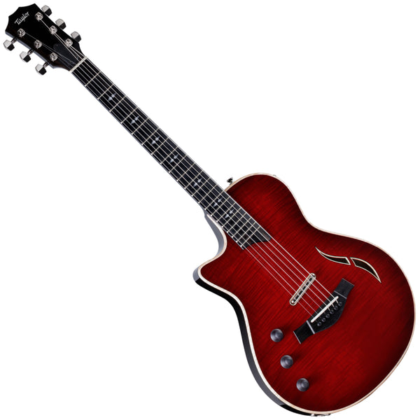 Taylor T5z Pro Left Hand Hybrid Electric Guitar Integrated Armrest in Cayenne Red w/Hard Case - T5ZPROCR