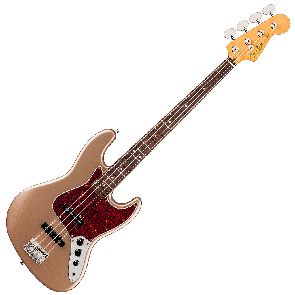Fender American Professional Classic Jazz Electric Bass Rosewood in Faded Firemist Gold w/Deluxe Bag - 0198640384