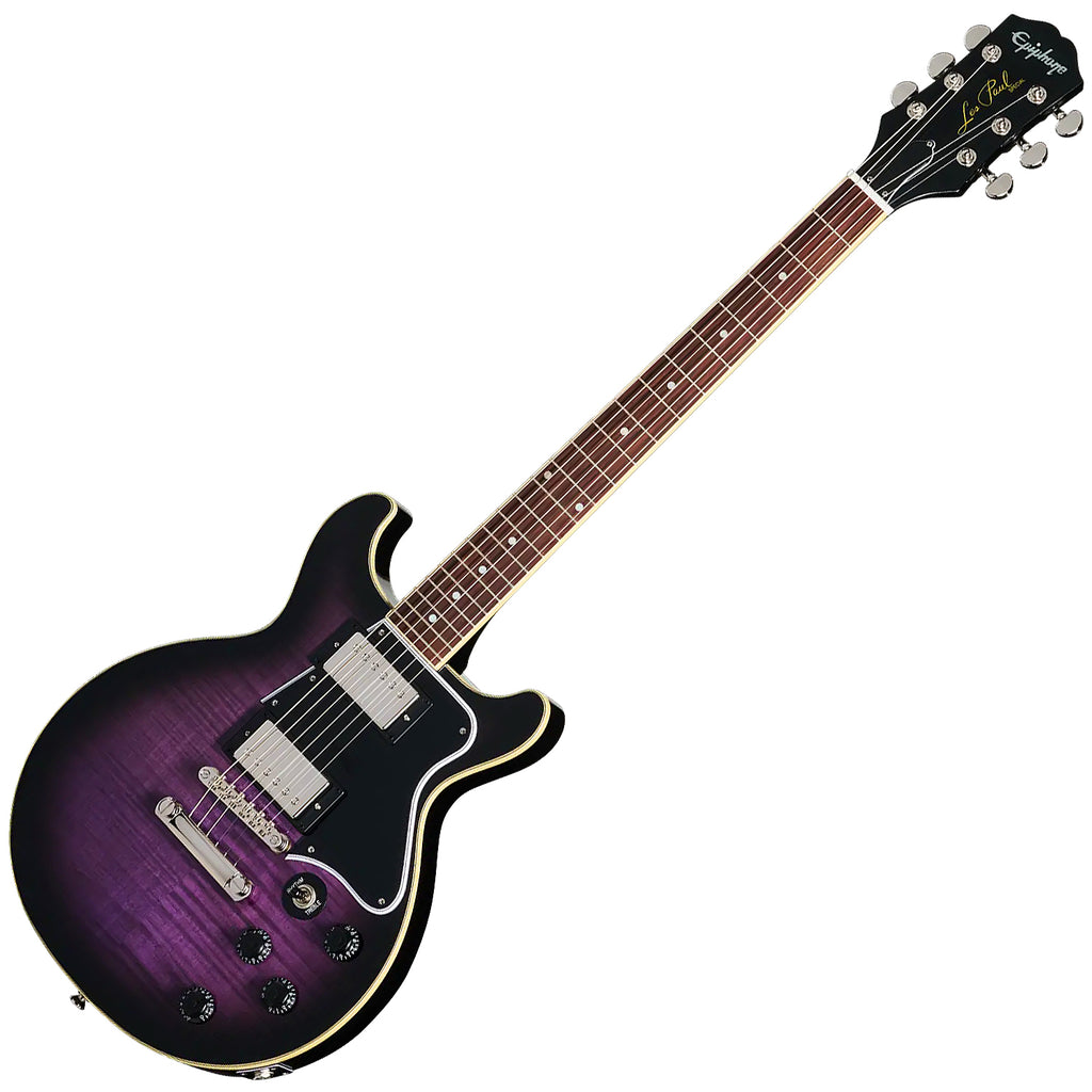 Epiphone Inspired by Gibson Les Paul Special Double Cut Figured Electric Guitar in Dark Purple Burst w/Gig Bag - EILSDFPBNH