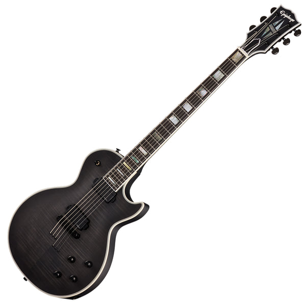 Epiphone Prophecy Les Paul Baritone Electric Guitar in Obsidian Storm Satin w/Case - EYLFBOSSBH